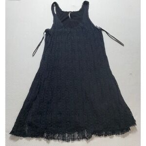 Free People‎ Size L Black Lace Mini Dress Sleeveless Lace Romantic Hippie Dress